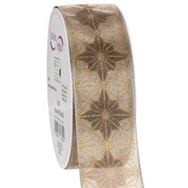 Itens Fita decorativa com estrelas, fita para presentes com borda dimensionalmente estável, 40 mm de largura, 20 m de comprimento.