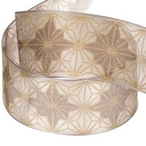 Itens Fita decorativa com estrelas, fita para presentes com borda dimensionalmente estável, 40 mm de largura, 20 m de comprimento.