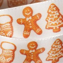 Itens Fita decorativa com figuras de biscoito de gengibre. Fita festiva para presentes de Natal. 25 mm x 18 m.