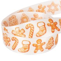 Itens Fita decorativa com figuras de biscoito de gengibre. Fita festiva para presentes de Natal. 25 mm x 18 m.