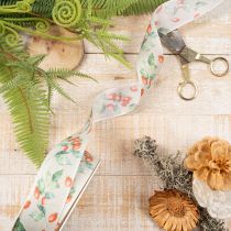 Itens Fita para presentes, com estampa outonal de rosas-mosquetas e folhas, 40 mm x 18 m