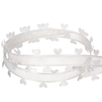 Itens Fita decorativa branca com corações para ideias criativas de artesanato, 20 mm x 15 m