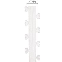 Itens Fita decorativa branca com corações para ideias criativas de artesanato, 20 mm x 15 m