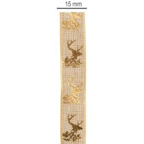 Itens Fita decorativa com desenho de veado, fita natalina, 15 mm x 15 m