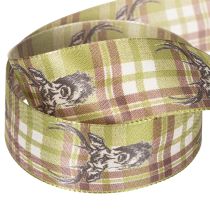 Itens Fita decorativa com cabeça de veado e padrão xadrez, 40 mm x 15 m