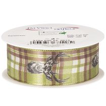 Itens Fita decorativa com cabeça de veado e padrão xadrez, 40 mm x 15 m
