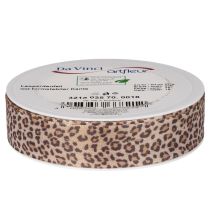 Itens Fita para presentes com estampa animal de leopardo, 25 mm de largura, 18 m de comprimento.