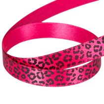 Itens Fita decorativa com estampa de leopardo, rosa, 15 mm x 18 m