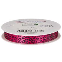 Itens Fita decorativa com estampa de leopardo, rosa, 15 mm x 18 m