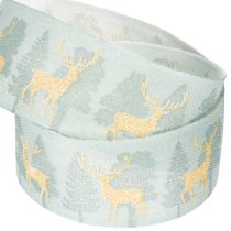 Itens Fita de presente com renas e árvores de Natal, 40 mm x 18 m