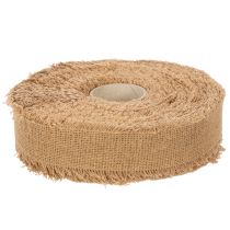 Itens Fita decorativa de algodão, estilo rústico, com franjas, 40 mm, 30 m