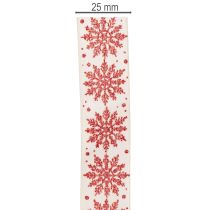 Itens Fita decorativa com flocos de neve, para embrulho de presentes, inverno, 25 mm x 20 m