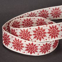 Itens Fita decorativa com flocos de neve, para embrulho de presentes, inverno, 25 mm x 20 m