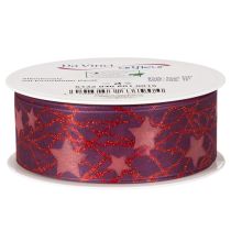 Itens Fita decorativa brilhante com estampa de estrelas para decoração de Natal, 40 mm x 15 m