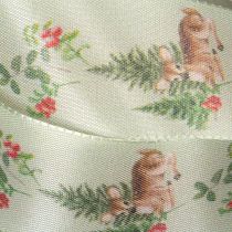Itens Fita decorativa com motivo de veado, floresta e flores, 40 mm x 15 m