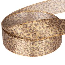 Itens Fita de presente com estampa de leopardo para decoração criativa e arranjos florais, 25 mm x 20 m