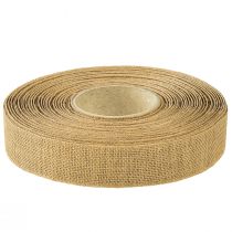 Itens Fita decorativa fita de linho marrom natural 25mm 20m