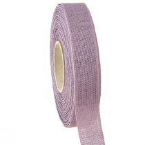 Fita decorativa fita de linho roxo natural 25mm 20m