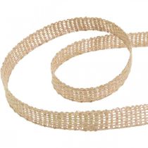 Fita deco juta rosa, fita de juta natural 12mm para decorar 10m