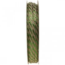 Deco ribbon linho verde, natural 4mm fita de presente fita decorativa 20m