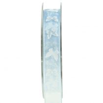 Fita de organza borboleta azul 15mm 20m
