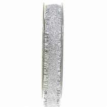 Fita Deco prata com franjas 15mm 15m