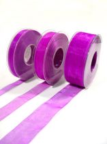 Fita de organza com ourela 50m roxo médio
