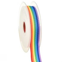 Fita decorativa para presente arco-íris multicolorida 25mm 20m