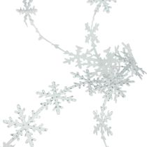 Fita de cetim fita de Natal floco de neve branca 25mm 5m