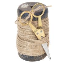 Itens Carretel de fita de juta com tesoura, Ø5cm A8cm, 2 unidades