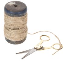 Itens Carretel de fita de juta com tesoura, Ø5cm A8cm, 2 unidades