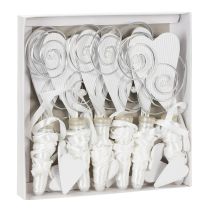 Itens Suporte de banco com tubo e coração, 18 cm, 6 peças