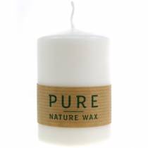 Itens PURE Nature Safe Candle pilar vela estearina, cera de colza 90/60mm branca 1ud