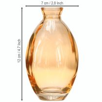 Itens Vaso bulboso vidro mini vasos laranja Ø7cm H12cm 6 peças