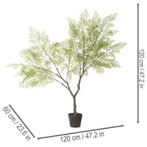 Itens Árvore artificial com folhas delicadas, 120 cm
