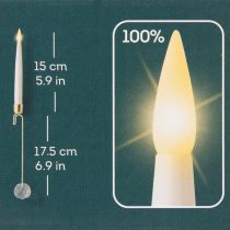 Itens Velas de árvore LED velas de bastão com luz amarela cristal 31cm 10 peças