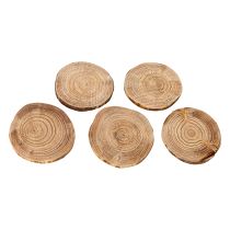 Itens Fatias redondas de madeira natural para decoração e artesanato, 6 cm, 300 g