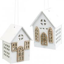 Decorações para árvores de natal, decoração de casa de madeira H10cm 4 unidades