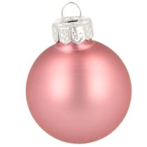 Itens Bolas de vidro para decoração de árvore de Natal, rosa e cinza, Ø4cm, 24 unidades