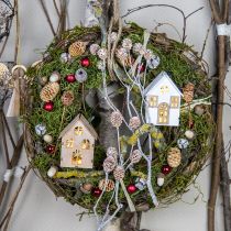 Itens Decorações para árvores de Natal, decoração de casa de madeira Alt.10cm 4 unidades