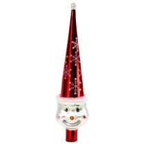 Itens Figura do topo da árvore boneco de neve 30cm vermelho, branco