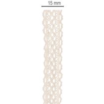 Itens Fita de renda de algodão para decoração e artesanato, 15 mm de largura, 10 m de comprimento.