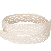 Itens Fita de renda de algodão para decoração e artesanato, 15 mm de largura, 10 m de comprimento.