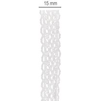 Itens Fita de renda de algodão, fita decorativa fina para artesanato, 15 mm de largura, 10 m de comprimento.