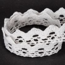 Itens Fita de renda decorativa, acabamento fino em algodão para artesanato, 15 mm de largura, 10 m de comprimento.