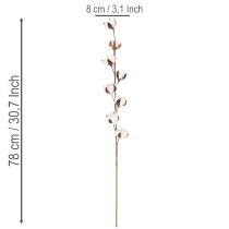 Itens Ramo artificial de algodão com 8 flores naturais, 78 cm
