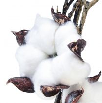 Itens Ramo de algodão flores de algodão artificial marrom branco C95cm