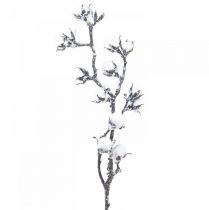 Ramo de algodão artificial flores de algodão com neve 79cm
