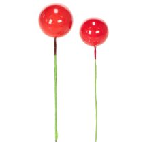 Itens Mini enfeites de Natal artificiais em formato de frutinhas vermelhas para decoração floral, 2 cm, 48 peças