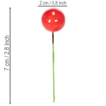 Itens Mini enfeites de Natal artificiais em formato de frutinhas vermelhas para decoração floral, 2 cm, 48 peças